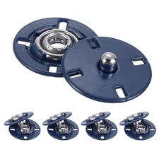 5Pcs Snap Buttons, Metal Invisible Buckle (Navy Blue, 18mm)