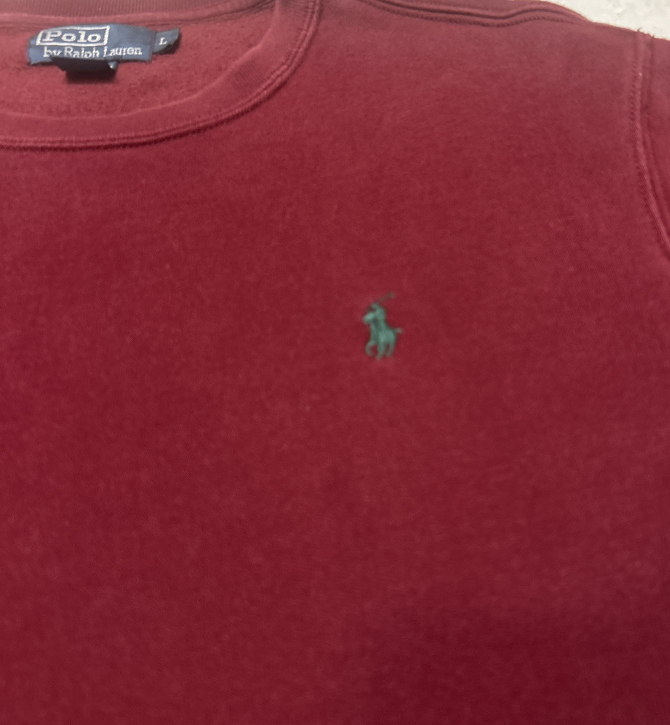 Polo Ralph Lauren vintage uomo felpa grande logo bordeaux anni 90 pony