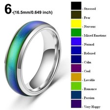 Mood Ring Colour Changing Stainless Steel Emotion Temperature Ring Women Men