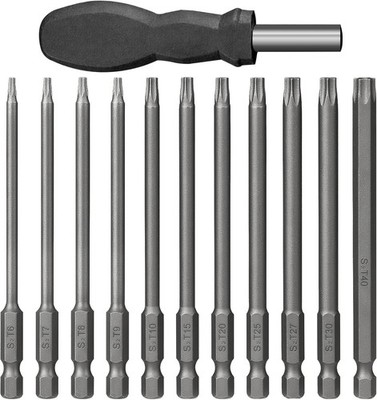 12 Stück Torx Schraubendreher Set, 150mmTorx-Schraubendreher, 