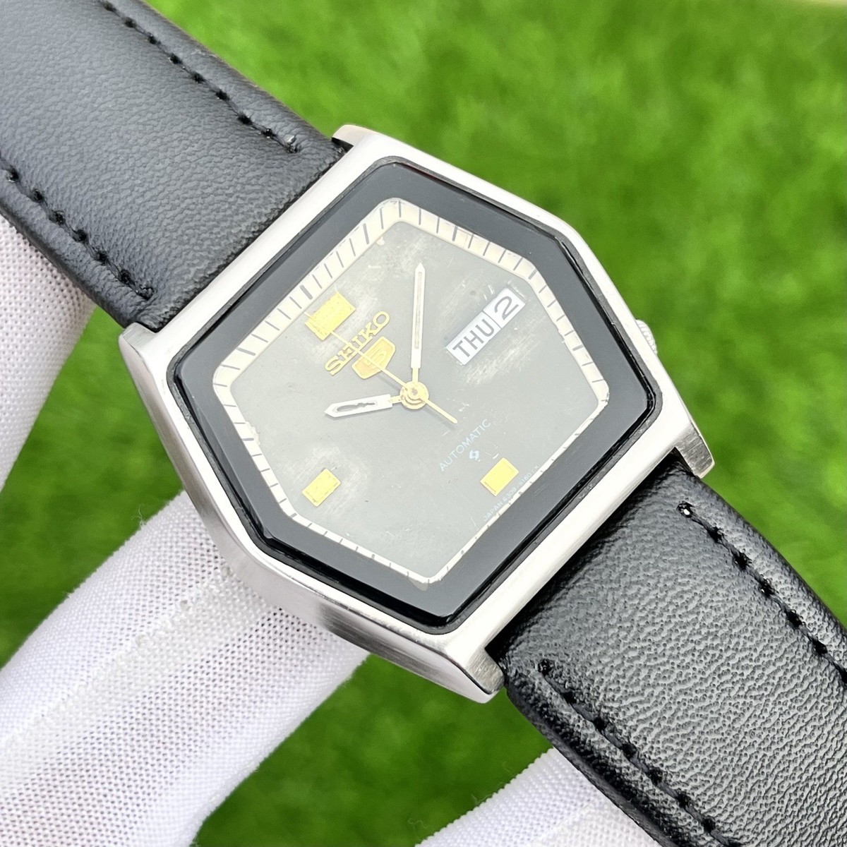 Vintage Seiko 5 Hexagon patina Dial Automatic Japan Made Men's