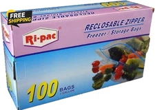 2 Gallon Size Zipper Bag, Freezer & Storage Bag 13X16 IN, 100 Bags,