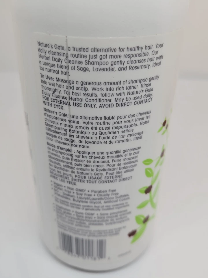 Champú herbal Nature's Gate Daily Cleanse 18 fl. oz Foto 2 de 2