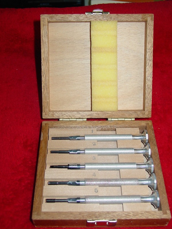 Vigor Swiss Optician Wrench Set SD-753 Vintage Watchmaker Tools in Wood Box