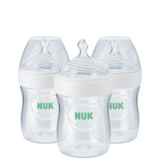 NUK Simply Natural Bottle with SafeTemp, 5 oz, 3 Pack, 0 Months, Unisex, Clear