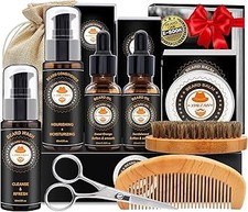 XIKEZAN Beard Grooming Kit for Men Beard Oil Conditioner Gift Set valentine gift