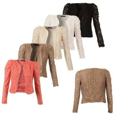 BOLERO JACKE BLAZER BRAUTSTOLA STOFF --- SPITZE LANGARM EDEL art.312