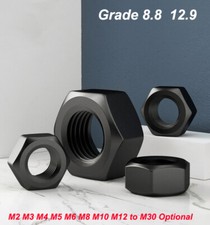 Black Alloy Steel Hex Nuts M2 M3 M4 M5 M6 M8 M10 M12 - M30 Grade 8.8 12.9