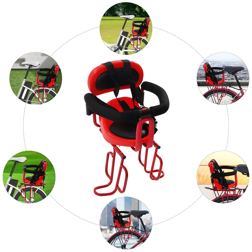 Rear Child Bike Seat Baby Kids Bicycle Chair Carrier Safety Toddler Back Seat - Image 2 of 4