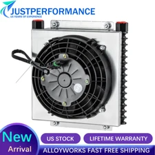 Transmission Oil Cooler With Shroud SPAL Fan / Stacked Plate Hot Rod Engine