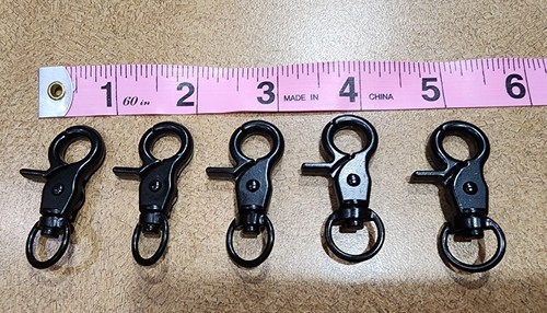 5pcs Black Steel Swivel Trigger Clip Lobster Clasp Snap Hook New 1.7"