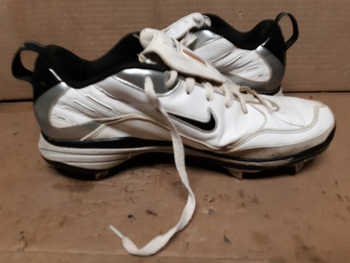NIKE AIR SHOW ELITE Baseball Cleats White Black 334339 101 Men Sz 10 - Picture 7 of 12