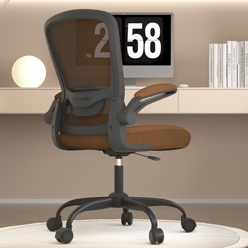 Office Chair, Ergonomic Desk Chair with Adjustable Lumbar Caramel Modern - Picture 2 of 8