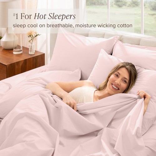 Bare Home 100% Organic Cotton Percale Sheet Set - 300 Thread Count - Lightweight - Picture 31 of 119