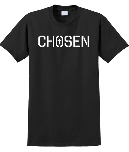 Chosen Christian T-Shirt Short Sleeve Graphic Tee Unisex apparel Text logo - Picture 14 of 21