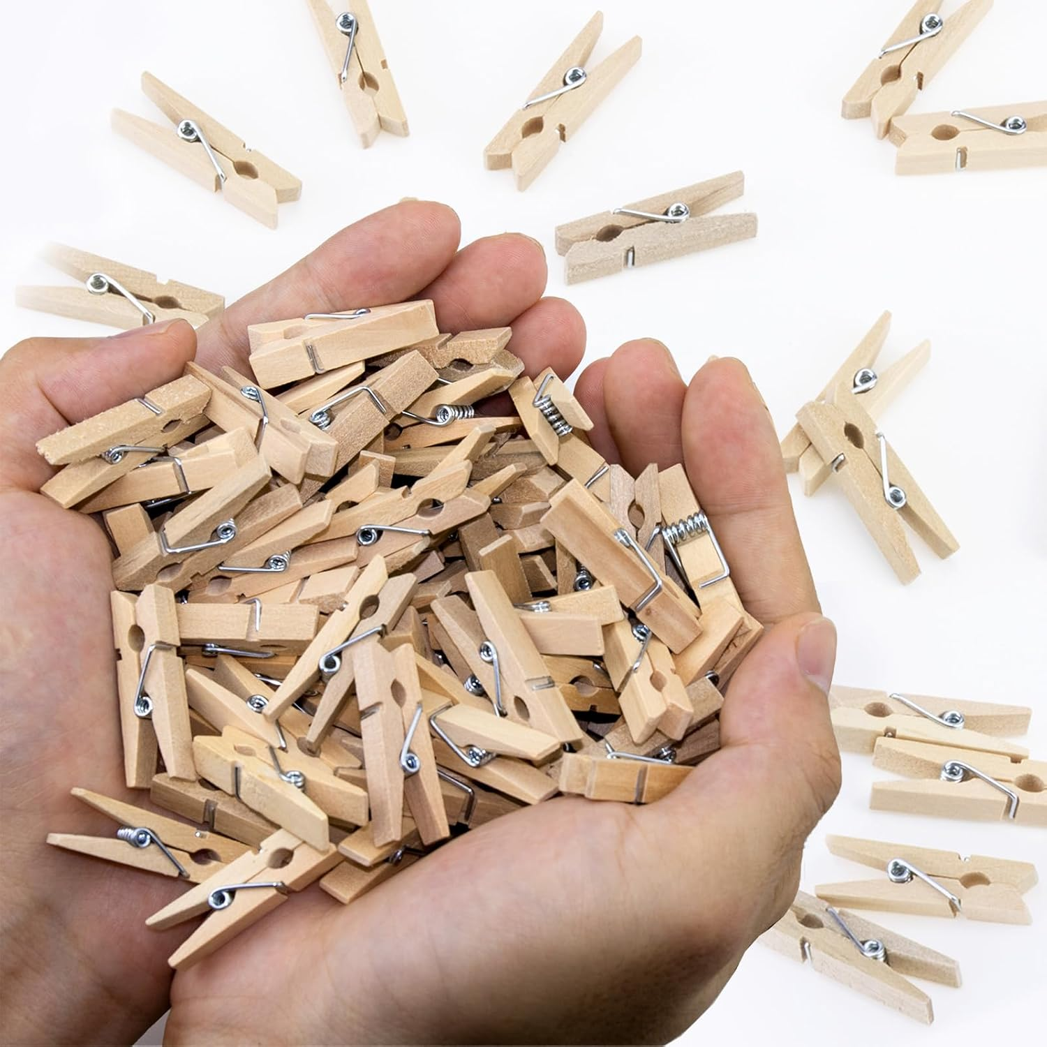 1.4 Inch Mini Clothes Pins for Photo, 130 Pcs Small Clothes Pins, Wooden Clothes