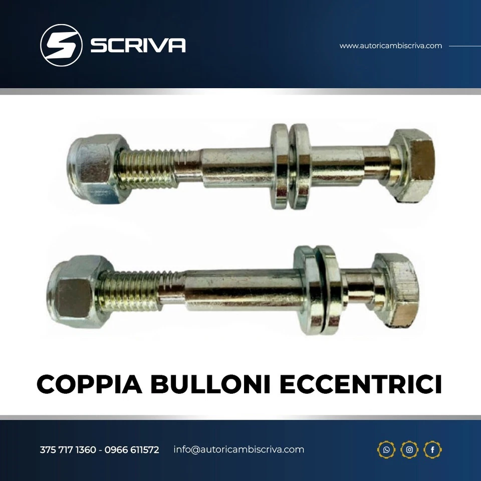 OSRAV COPPIA BULLONI ECCENTRICI AMMORTIZZATORI per FIAT PANDA 4X4 (141A) 86- 03