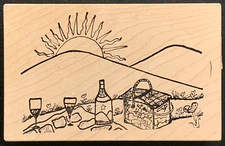 Stampa Rosa Sunset Picnic Rubber Stamp