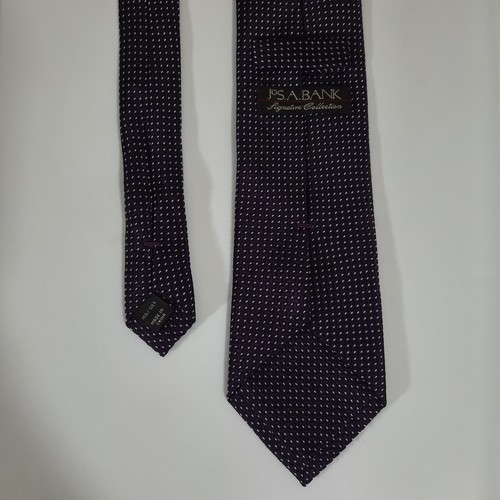 Jos A Bank Mens Tie Silk Suit Necktie 59x3.5 Purple Polkadot - Picture 3 of 7