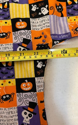 SCRUB HQ Womens Size Large Scrub Top Halloween Cats Ghosts Pumpkins Animated - Picture 10 of 11