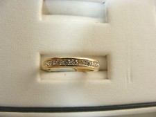 All Diamond Wedding Band , solid 14k yellow gold