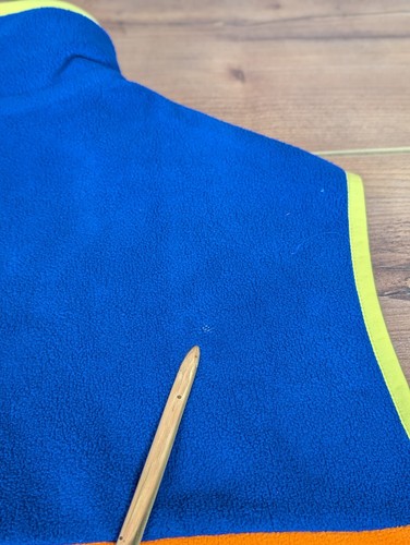 Polo Ralph Lauren Chaleco de Vellón Cepillado Bloqueado de Color para Hombres X-Grande Naranja Azul - Imagen 5 de 7