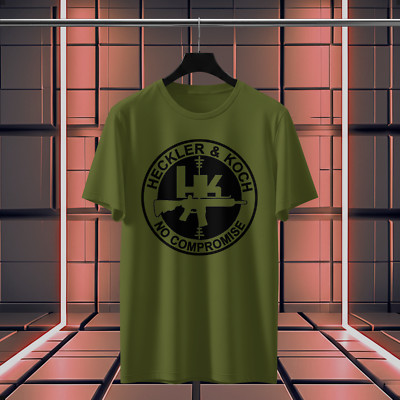 best HK Heckler & Koch Gun No Compromi logo funny T-Shirt Size S-5XL Made in USA