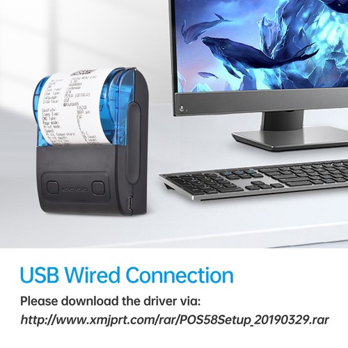 Bisofice Portable Thermal Printer 2 inch USB Receipt Bill Q9Z3 - Picture 11 of 11
