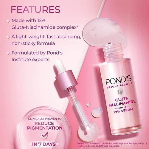 Pond's Bright Beauty Anti Pigmentation Face Serum - 28 ml Free Shipping - Picture 7 of 7