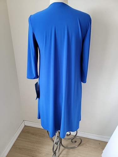 R &M Richard's Royal Blue Dressy Cardigan Jacket Wavy High Low Size 6 NEW - Picture 6 of 13