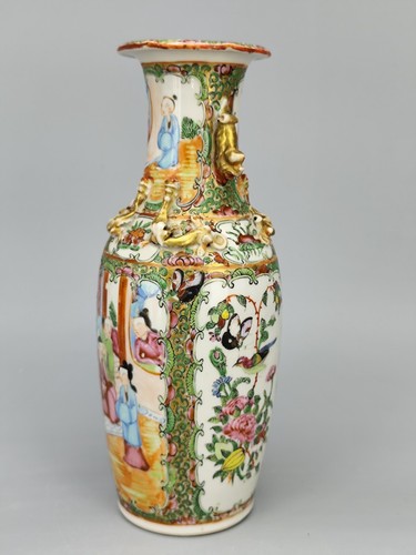 Antique Chinese Canton Porcelain Famille Rose Vase - Picture 16 of 19