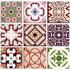 Image of Drink Coasters Turkish Moroccan Design Round Square Tea Coffee Cup Mat Cork Back