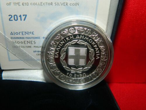 Grecia, 2017, prueba, Diógenes, moneda de plata de 10 euros, padre del cinismo - Imagen 2 de 2