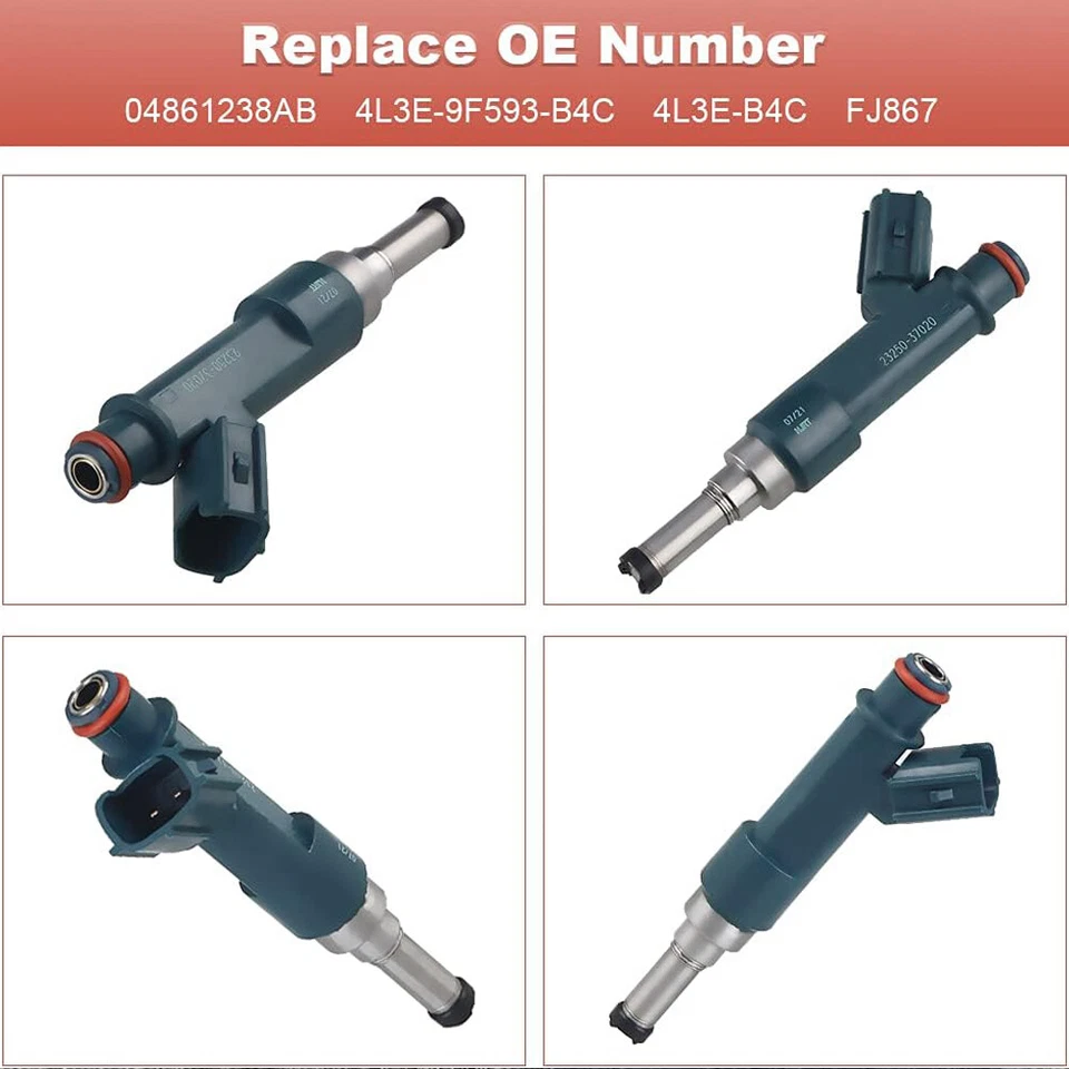 4x Inyectores de combustible para Lexus CT200h 2010-2015 Toyota Prius 1,8 L 23250-37020 Foto 3 de 4