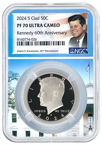 2024 S Kennedy Clad Half Dollar NGC PF70 UC 60th Anniversary White House Core