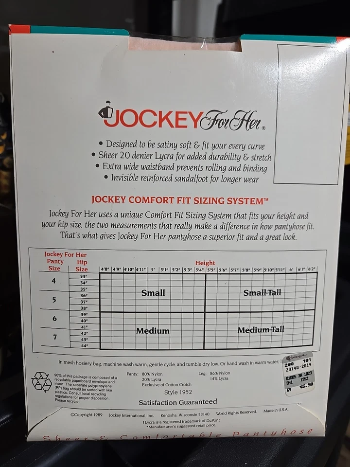 Pantimedias de Colección Jockey Transparente y Cómodas Rosa Chapagne Estilo Pequeño 1989 Foto 2 de 2