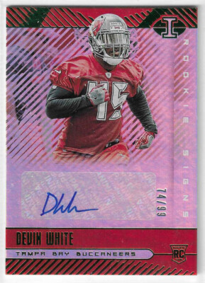 DEVIN WHITE 2019 PANINI ILLUSIONS GREEN AUTO ROOKIE RC SP /99 BUCCANEERS