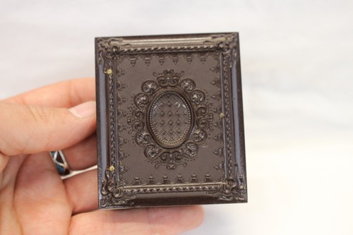 (1/9) Ninth Plate OLDER WOMAN Ambrotype GUTTA PERCHA Geometric Case 1850's