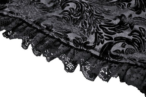 Dark In Love Women Black Gothic Velvet Embossed Casual Base Shorts - Picture 19 of 19