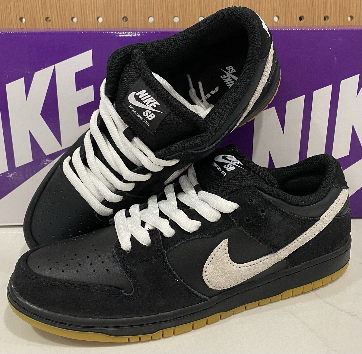 Nike Dunk Low Pro SB Black White Gum [Size 5-10.5 Men] *FAST SHIP 
