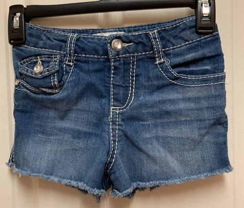 LOT of 2 Girls Blue Stretch Denim Shorts-Place & Xhilaration (Size 6 & 6X) - Picture 3 of 7