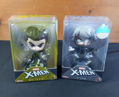 Figuras Hot Toys Cosbaby Marvel X-Men Wolverine y Storm Bobblehead