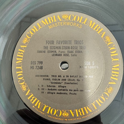 FOUR FAVORITE TRIOS / ISTOMIN-STERN-ROSE - COLUMBIA MASTERWORKS--(3) LP BOX SET - Picture 10 of 11
