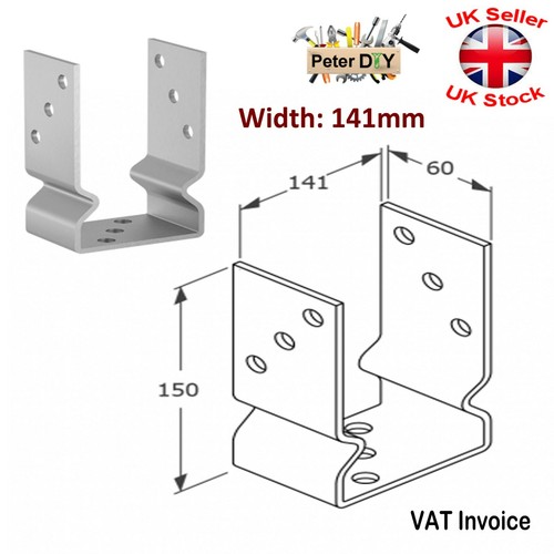 PERGOLA Post FENCE Heavy Duty Galvanised ("U" Shape) Foot 71-141mm Thickness 4mm - Picture 7 of 7