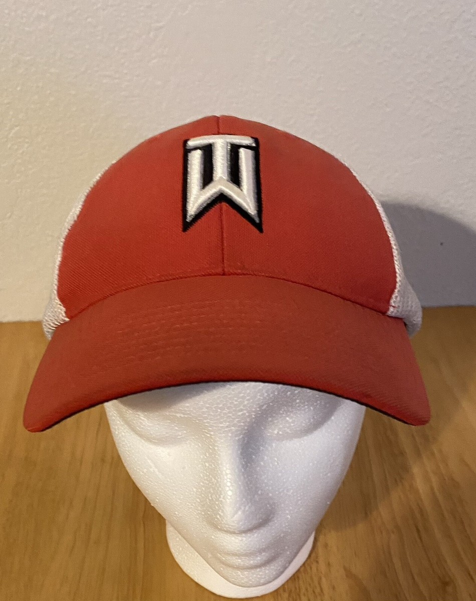Nike Hat Tiger Woods RZN VRS Flexfit Mesh Golf Mens Cap Red MEDIUM