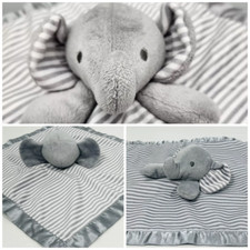 Circo Elephant Lovey Gray White Stripes Security Blanket 12 Satin Soother Sooft