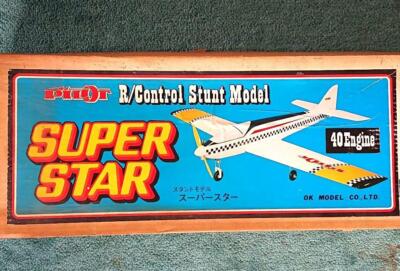 OK Model R/C Airplane Stunt Model Super Star Balsa Assembly Kit W/BOX F ...