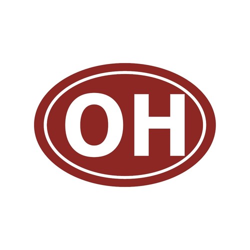 Ohio OH Initialen Vinyl Aufkleber Fenster Oval OH Laptop Sticker - Bild 8 von 12