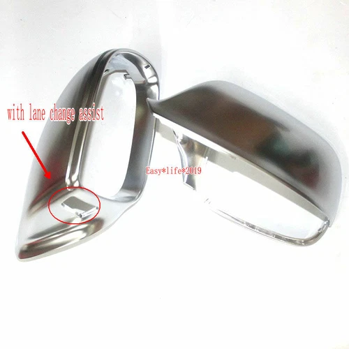 Matt Chrome Side Mirror Cover Caps With lane change assist  for Audi Q5 Q7 09-17