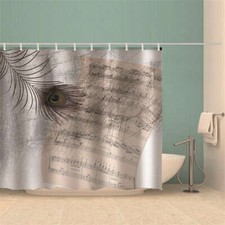 Letter Correspondence 3D Shower Curtain Waterproof Fabric Bathroom Decoration